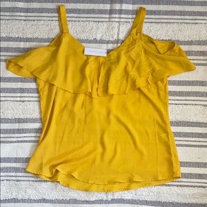 NY & Co. Yellow cold shoulder tank top